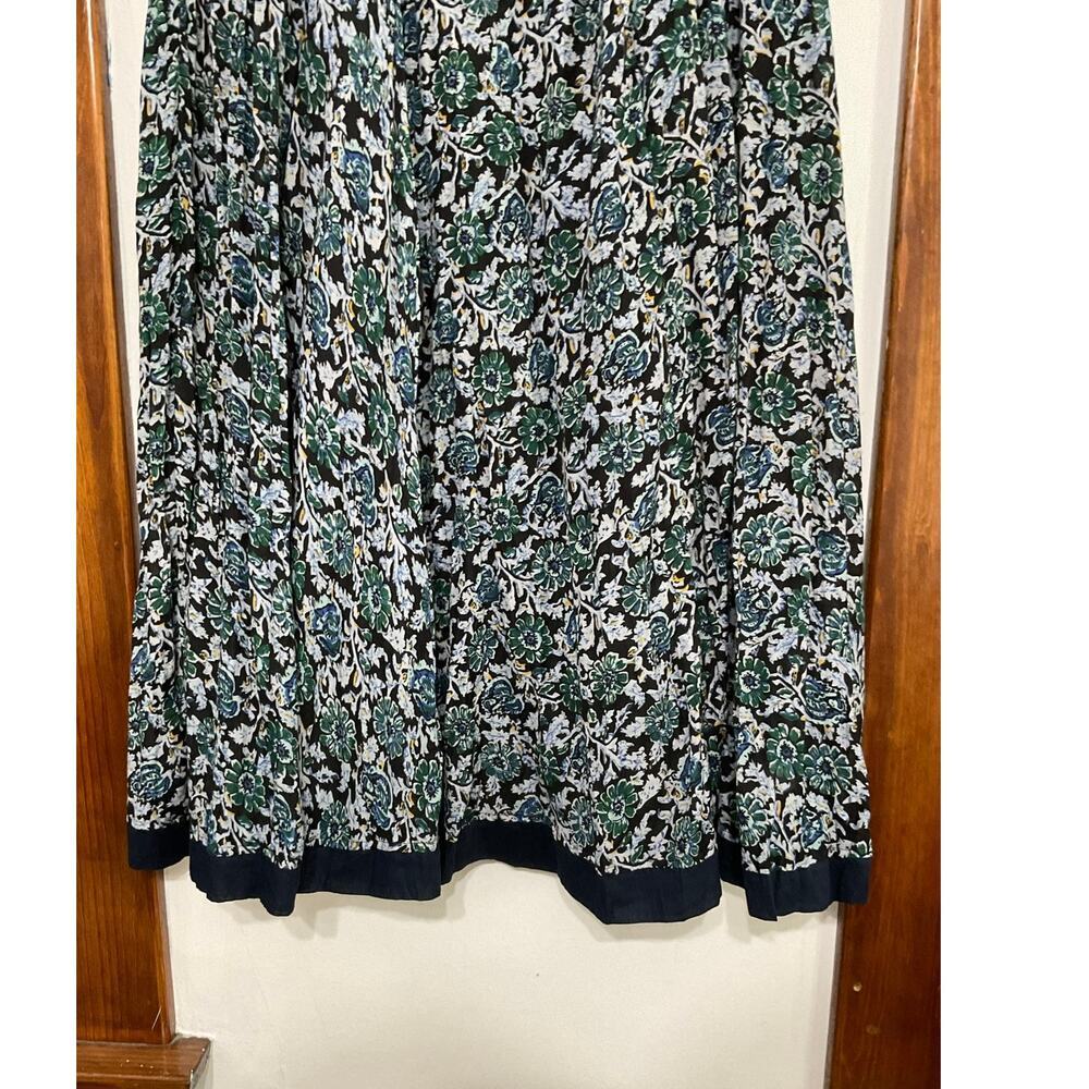Ellen Weaver Floral Maxi Skirt Size Large Pleated Elastic Tie Waist Cottagecore - Picture 3 of 7